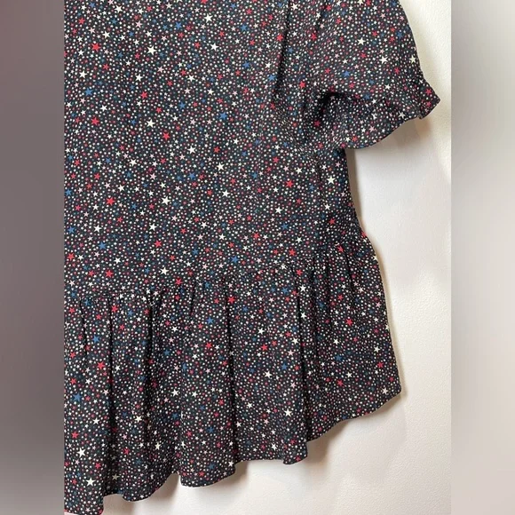 Madewell Studio Ruffle Hem Top in Dark Mediterranean Stars Size Medium - Picture 8 of 10